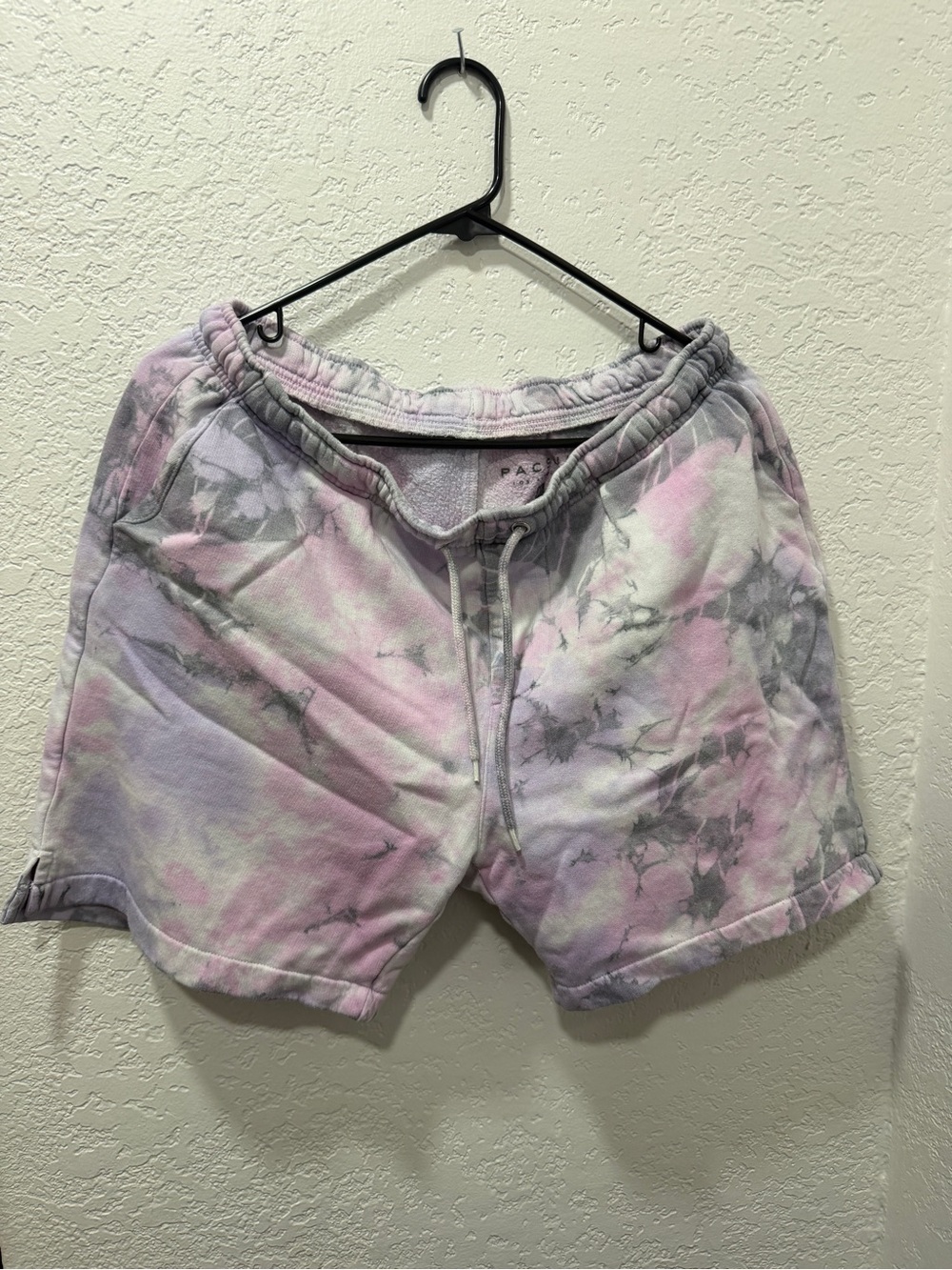 PacSun Tie-Dye Pastel Pink & Gray Athletic Shorts
